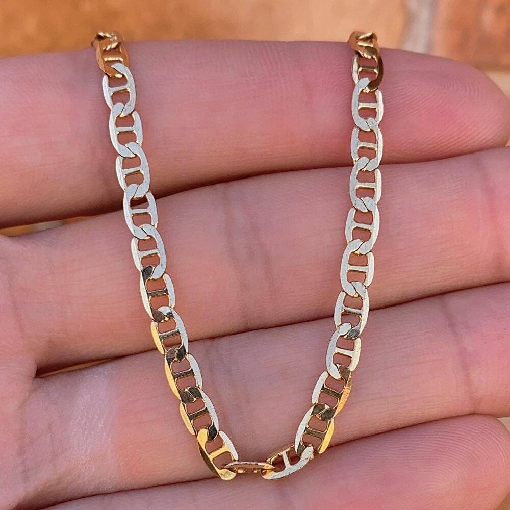 Brand New 14K Gold Filled Mariner Link Bracelet Pulsera Oro Laminado Niños